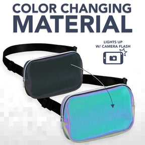 Charcoal Laser Fanny Pack Belt Bag for Women I Rave Cross Body Fanny Packs for Women - Festival Crossbody Bags small Waist Bag Men