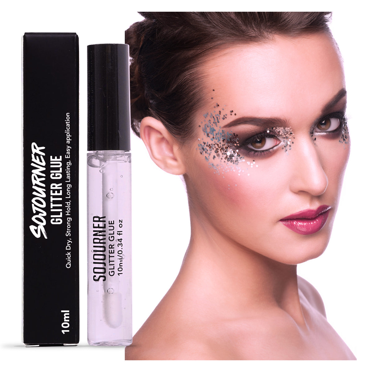 Glitter Body Glue & Face Glue - Face Glitter Makeup Primer for Eye, Face, Skin, Body Adhesive & More | Use with Glitter, Body Jewels, Rhinestones, Makeup and Rave Festival Accessories