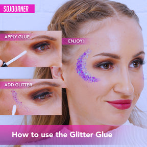 Glitter Glue - Glitter Body Glue & Face Glue - Face Glitter Makeup Primer for Eye, Face, Skin, Body Adhesive