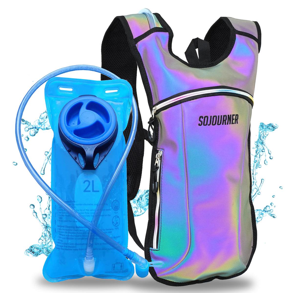 Hydration Pack Backpack - 2L Water Bladder - Luminous - Green