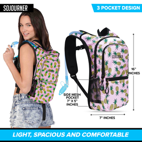 Medium Hydration Pack Backpack - 2L Water Bladder - Pineapple