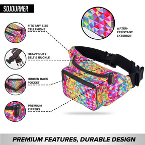 Rainbow Rave Triangles Fanny Pack