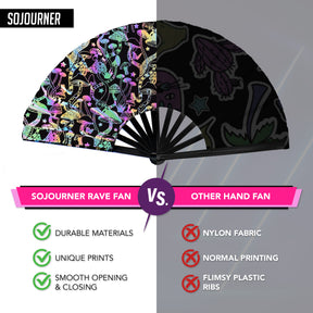SoJourner Bags Rave Hand Fan (Reflective Mushroom)