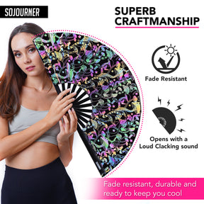 SoJourner Bags Rave Hand Fan (Reflective Mushroom)