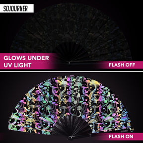 SoJourner Bags Rave Hand Fan (Reflective Mushroom)