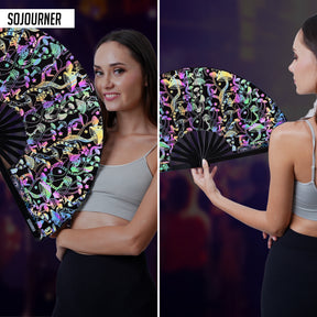 SoJourner Bags Rave Hand Fan (Reflective Mushroom)