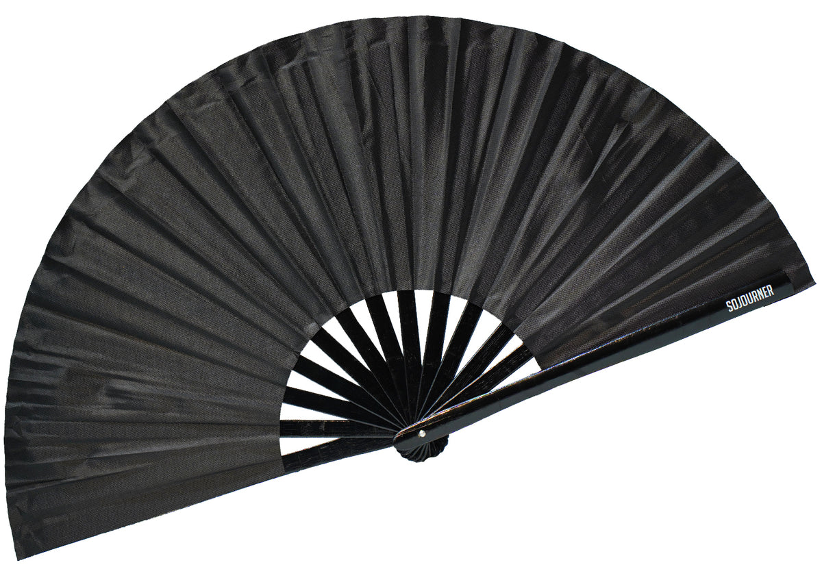 SoJourner Bags Rave Hand Fan (Solid Black)