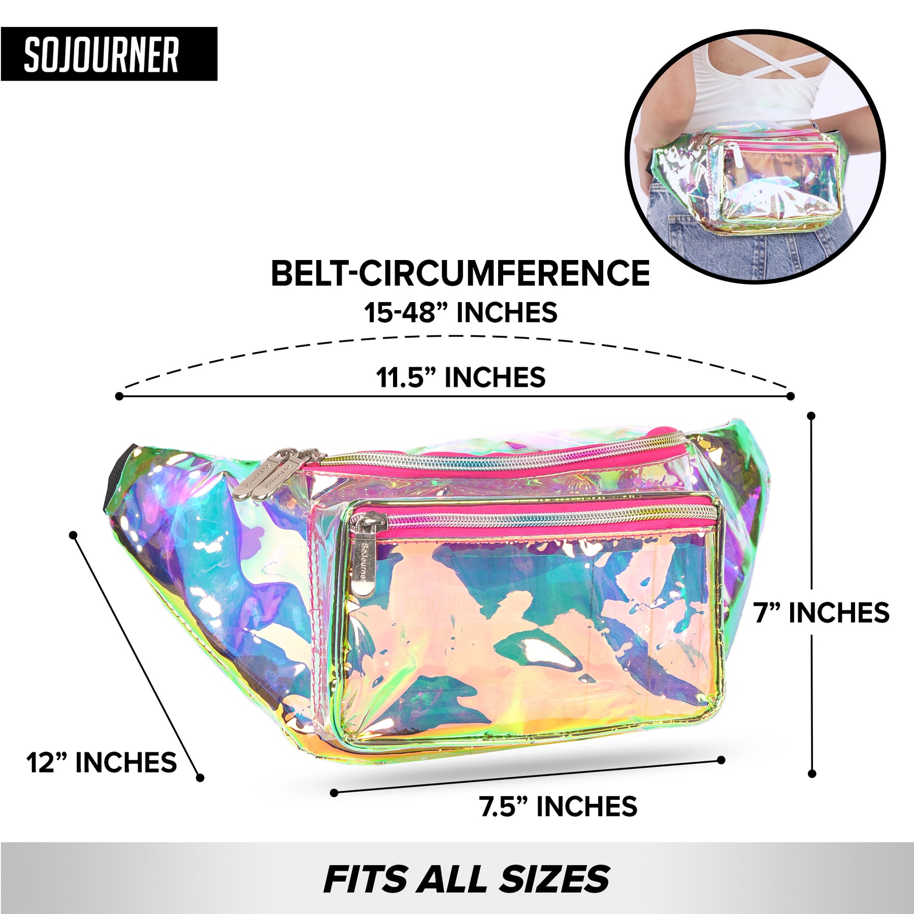 Transparent Pink & Gold Fanny Pack