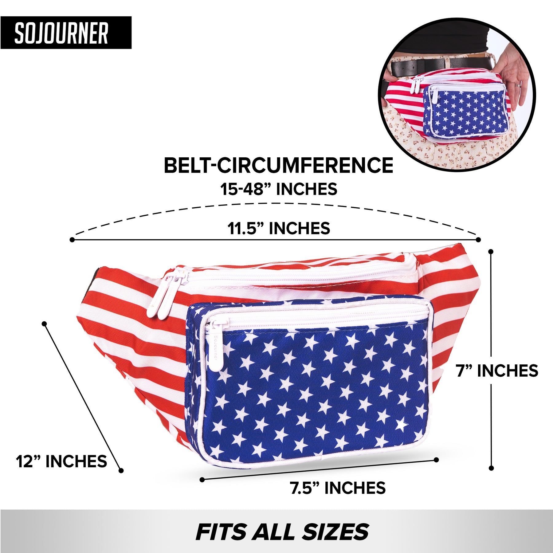 USA American Flag Fanny Pack