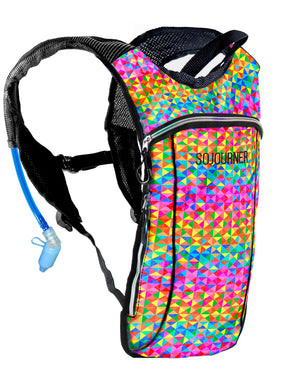Hydration Pack Backpack - 2L Water Bladder - Rainbow Triangles
