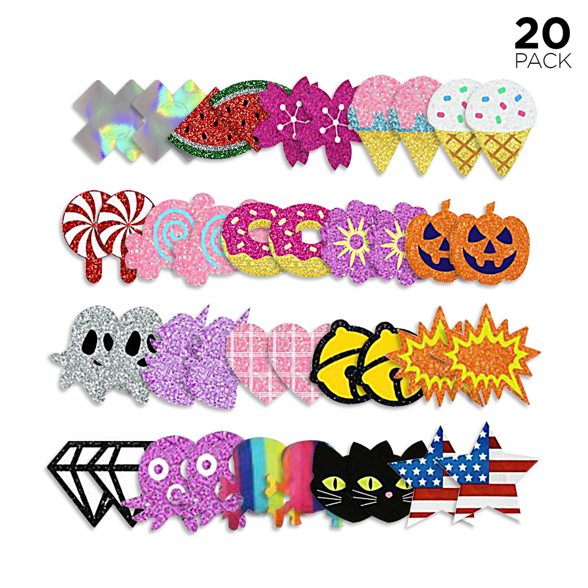 SoJourner Nipplecovers Rave Pasties - Nipple Covers Breast Petals for Women | Disposable Self Adhesive Cover [20 Pcs - Doing Me]