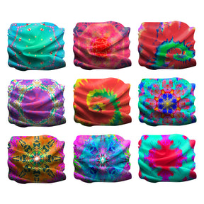 Fanny Pack 9PCS TIE-DYE - Seamless Mask Bandana Headband - SoJourner Bags