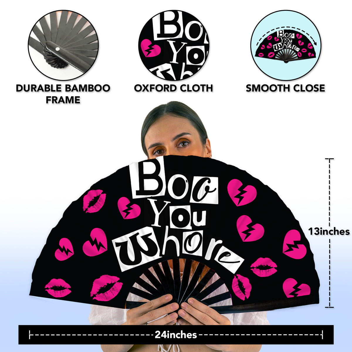 SoJourner Bags Rave Hand Fan (Boo You Whore)