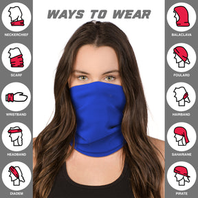 Blue Neck Gaiter Face Mask Bandana (2 Pack) - Neck Gators Face Coverings for Men & Women I Neck Gator Masks