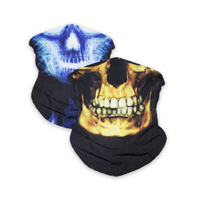 Skull Neck Gaiter Face Mask Bandana (2 Pack) - Neck Gators Face Coverings for Men & Women I Neck Gator Masks