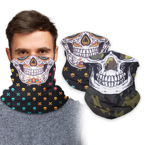 Motorcycle Neck Gaiter Face Mask Bandana (2 Pack) - Neck Gators Face Coverings for Men & Women I Neck Gator Masks