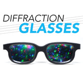Diffraction Glasses - Rainbow Fireworks Effect Refraction Glasses I Special Effects Show You Hearts for Raves, Music Festivals & More