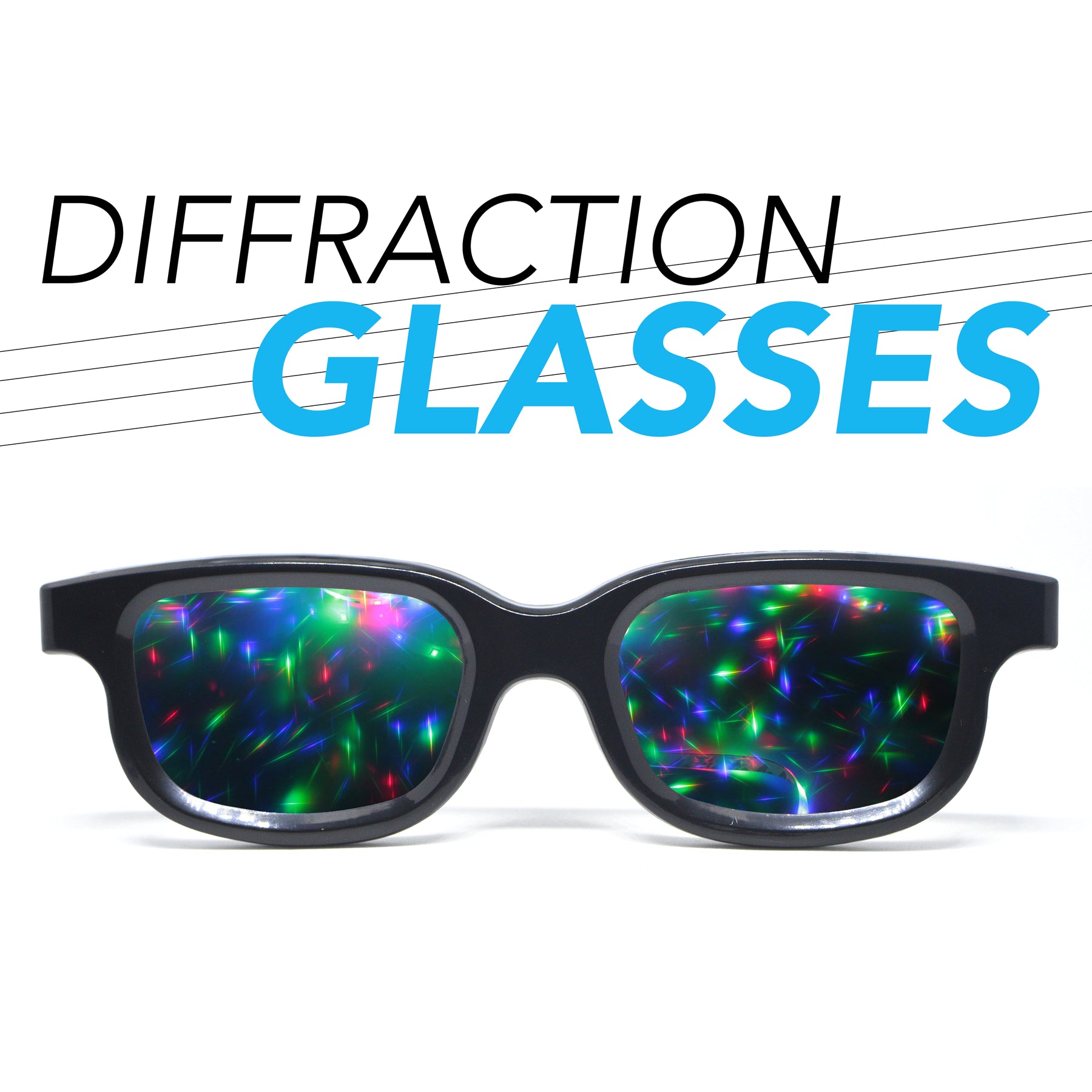 Diffraction Glasses - Rainbow Fireworks Effect Refraction Glasses I Special Effects Show You Hearts for Raves, Music Festivals & More