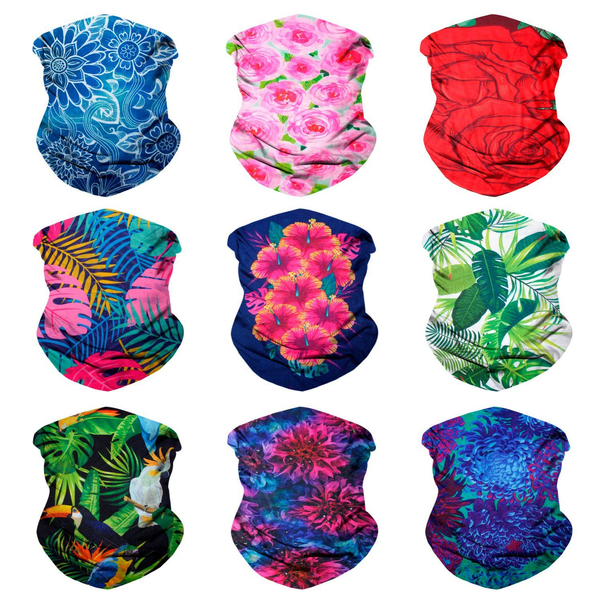 Fanny Pack 9PCS Floral Series 1 - Seamless Mask Bandana Headband - SoJourner Bags