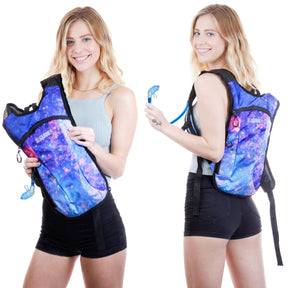 Hydration Pack Backpack - 2L Water Bladder - Galaxy