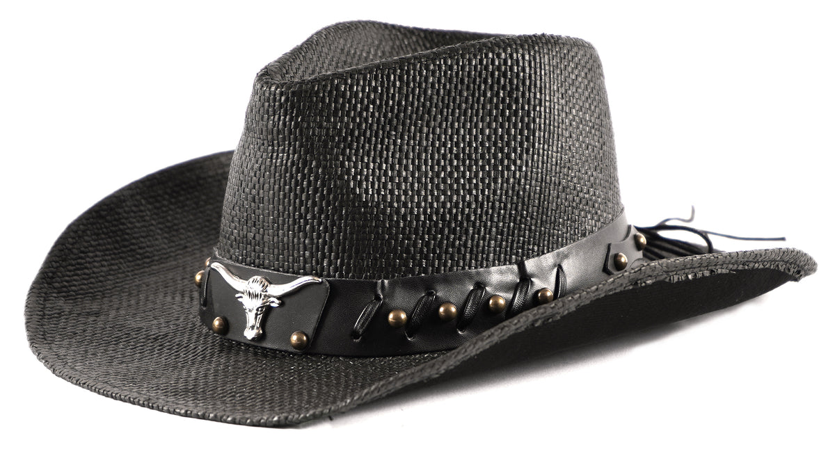 Black cowboy hat womens top