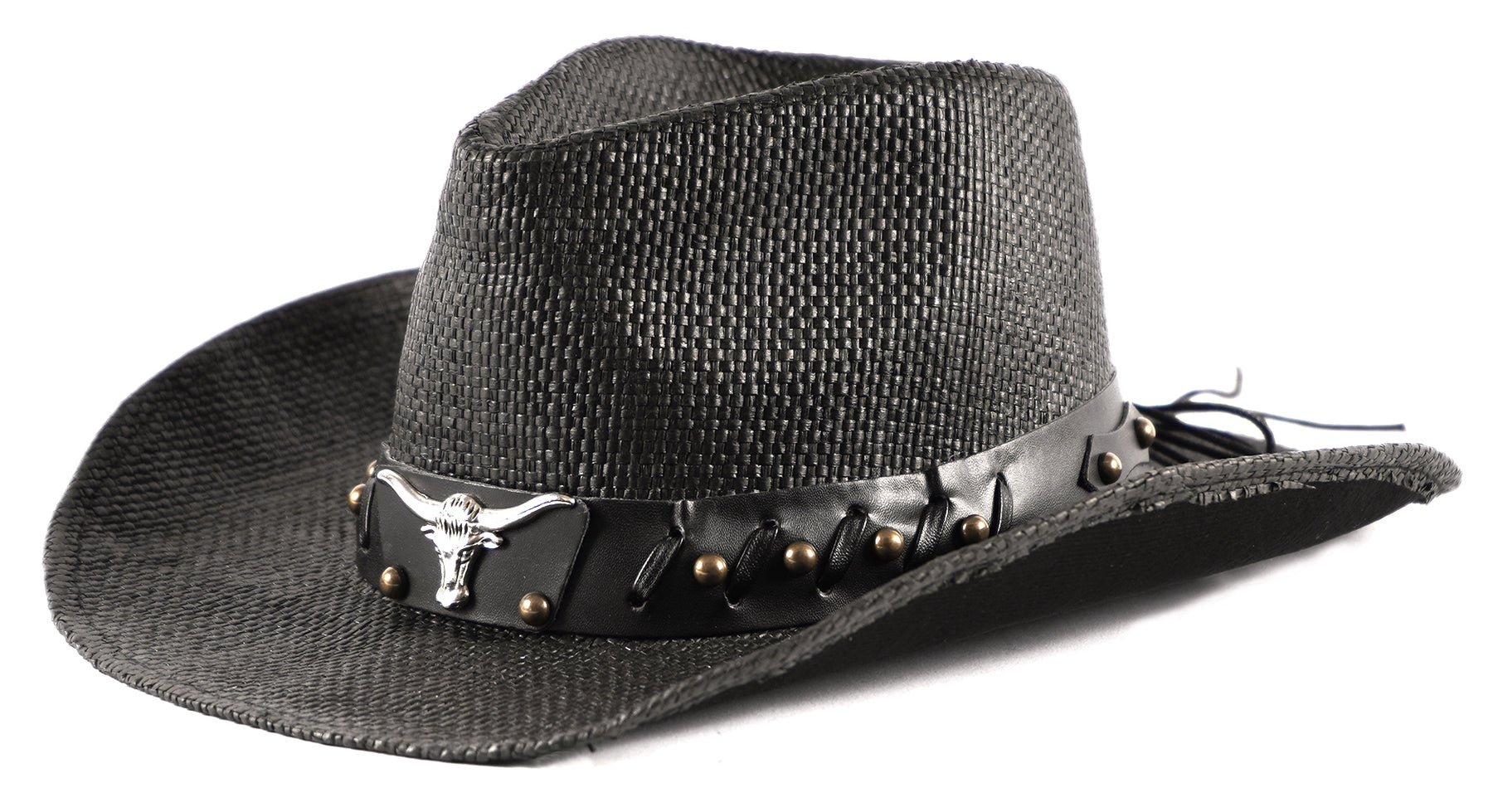 Black Longhorn Men & Women's Cowboy Cowgirl Hat - Western Hats for Wom