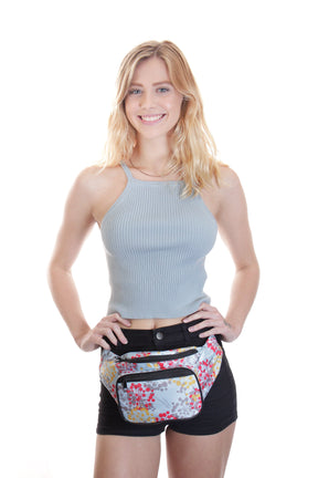 Fanny Pack Floral Dandelion Fanny Pack (light blue) - SoJourner Bags