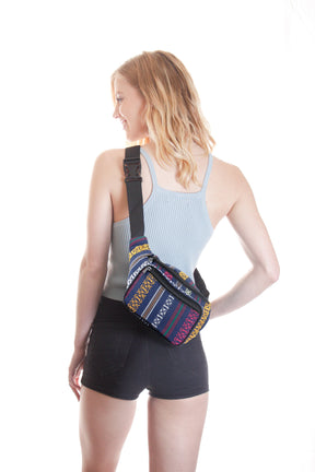 Fanny Pack Woven Boho Navy Fanny Pack - SoJourner Bags