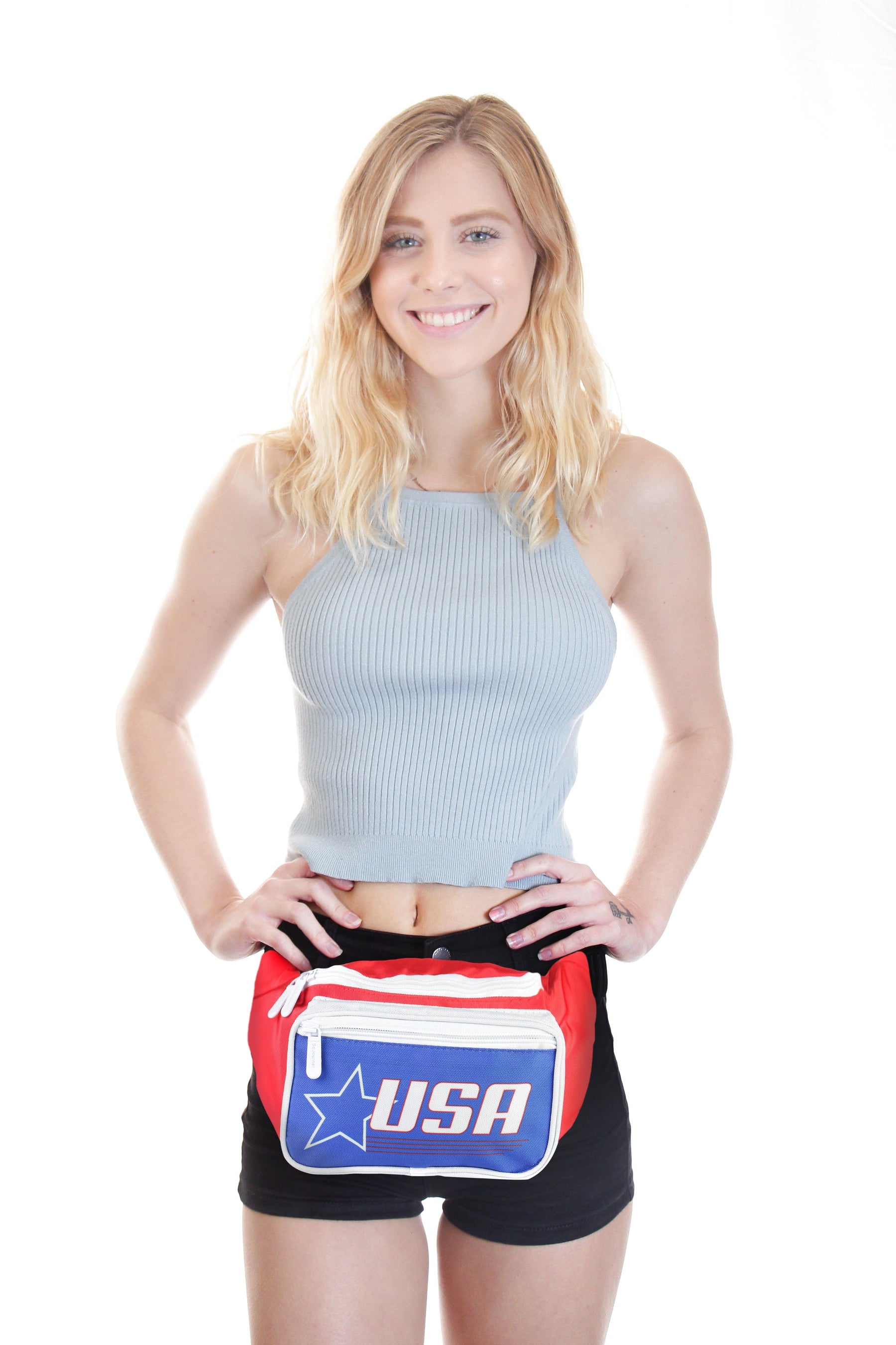 Fanny Pack USA Red White & Blue Star Fanny Pack - SoJourner Bags