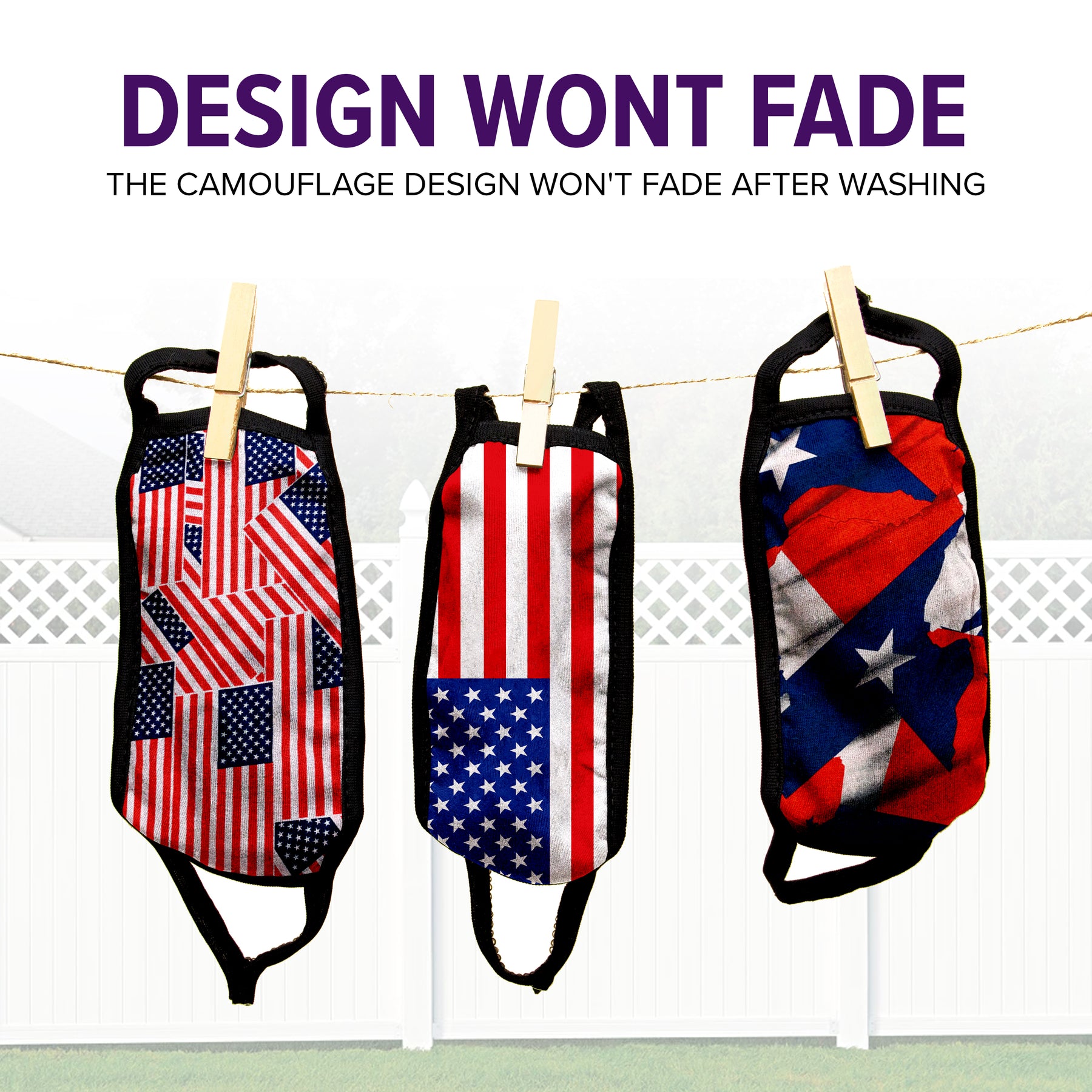 Face Mouth Mask - Cotton Face Covering (9 Pack - USA)