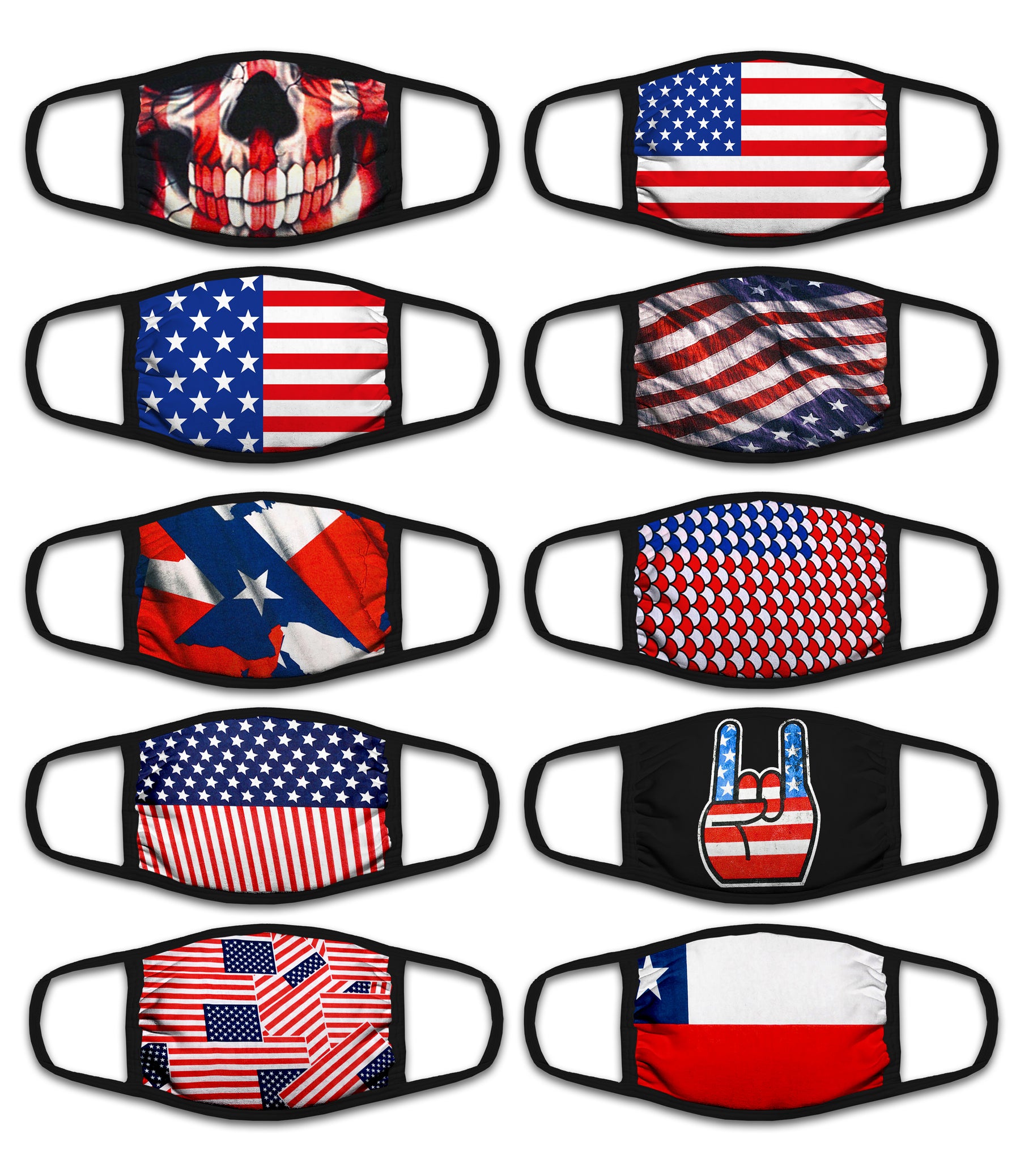 Face Mouth Mask - Cotton Face Covering (9 Pack - USA)