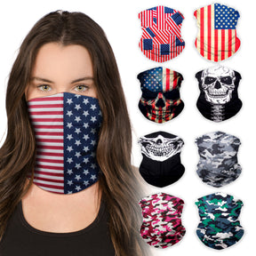 Neck Gaiter Face Mask Bandana Neck Gators Face Coverings for Men & Women I Neck Gator Masks Patriot 1