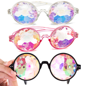 Fanny Pack Kaleidoscope Glasses - 3 Pk - Trippy Psychedelic Rave Goggles - Funky Prism Glasses For Raves - SoJourner Bags