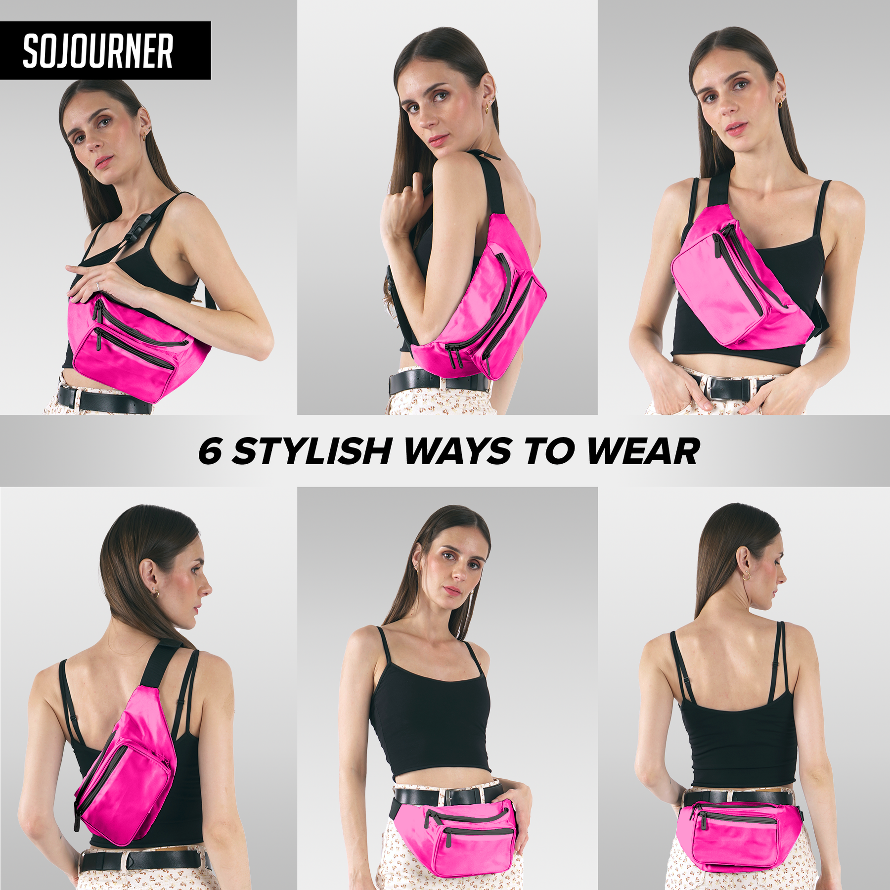 Solid Color Fanny Pack (Pink)