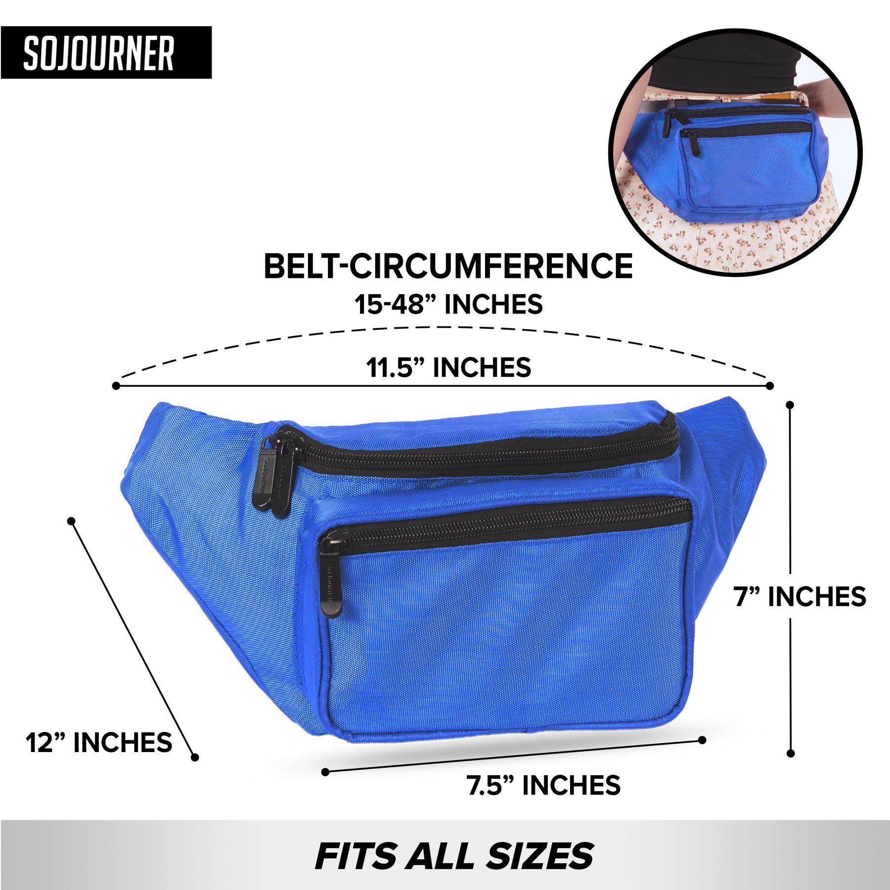 Solid Color Fanny Pack (Blue)