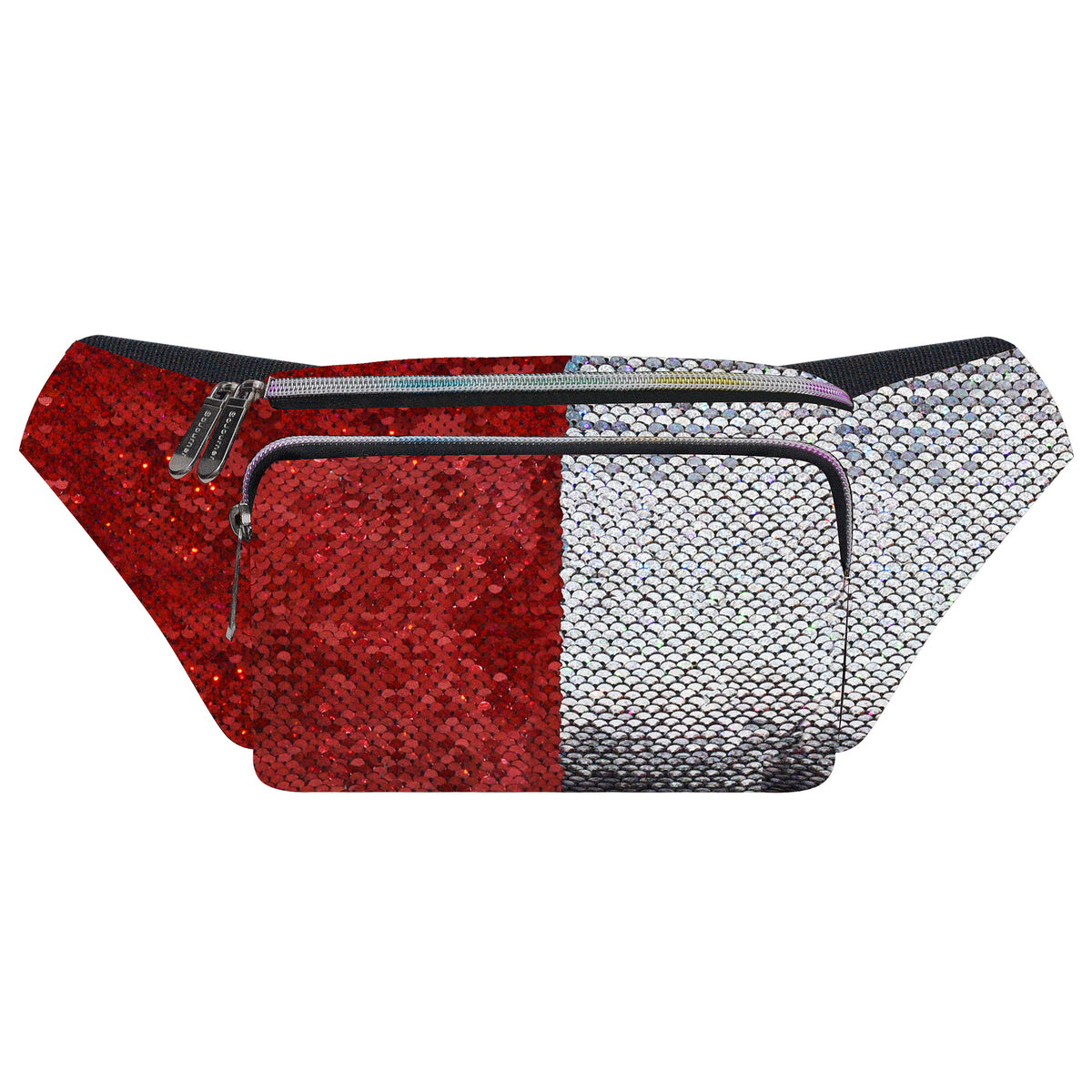 Sequin Holo Silver-Red Fanny Pack
