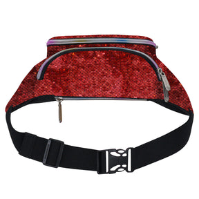 Sequin Holo Silver-Red Fanny Pack