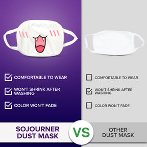 Face Mouth Mask - Cotton Face Covering Neck Mask for Men and Women - 6 Pack mixed Black & White Anime