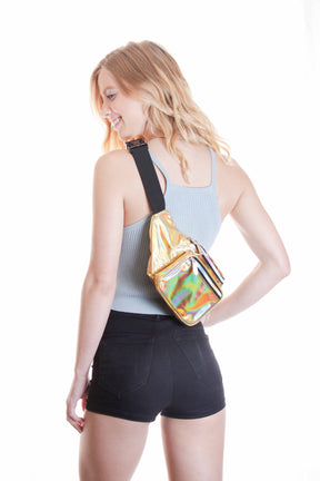 Fanny Pack Holographic Gold Fanny Pack - SoJourner Bags