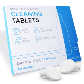 Bottle Cleaner Tablets - 36 Pack, Biodegradable, Chlorine & Odor Free, Hydration Bladder and Water Bottle Cleaning Tablets, Removes Stubborn Stains & Odors