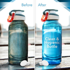 Bottle Cleaner Tablets - 36 Pack, Biodegradable, Chlorine & Odor Free, Hydration Bladder and Water Bottle Cleaning Tablets, Removes Stubborn Stains & Odors